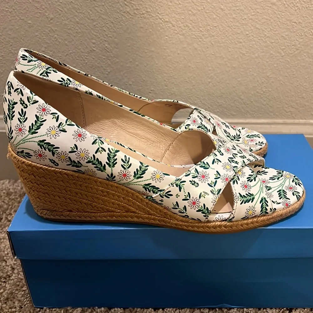 NWT Jack Rogers Palmer Criss Cross Wedge Espadrille